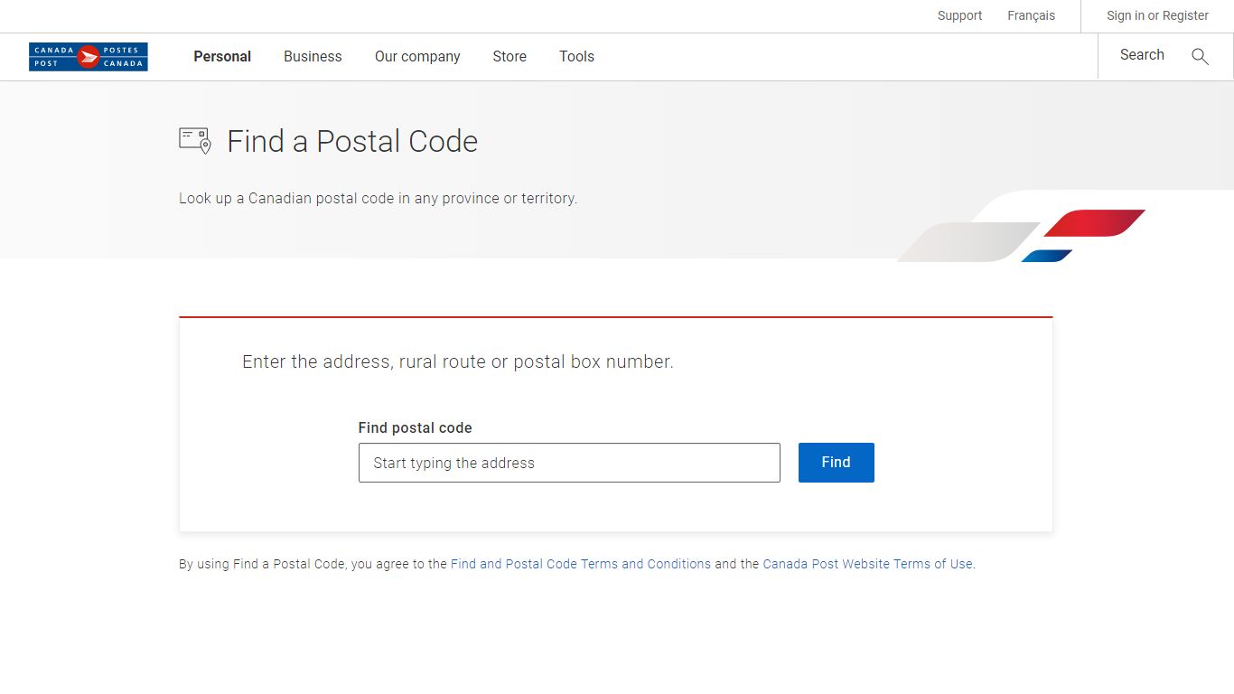 Find a Postal Code | Canada Post